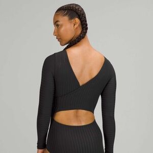 Lululemon ribbed wrap-back long-sleeve one-piece